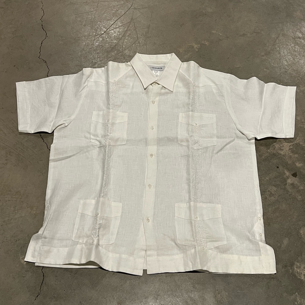 J. Edwards Guayabera Linen Shirt size XL NEW